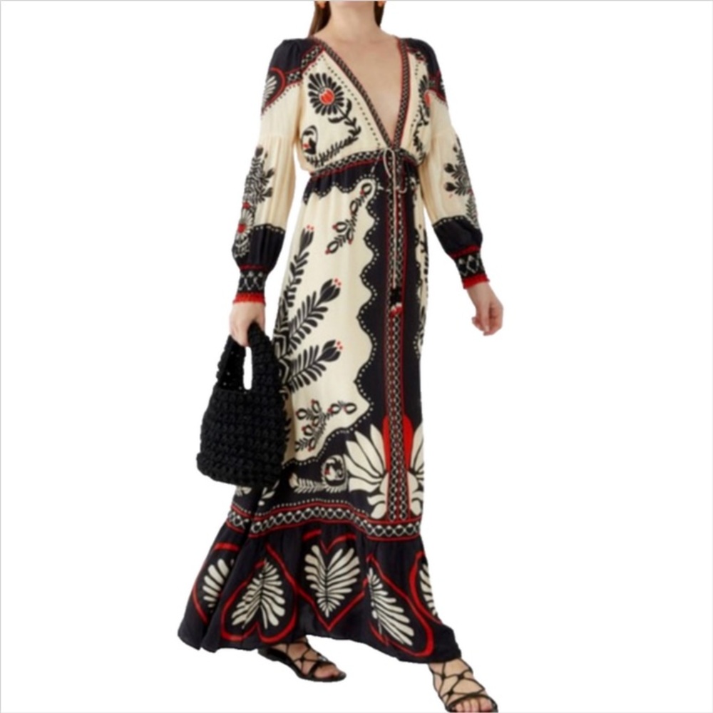 Caroline Constas Satin Scarf Maxi Dress